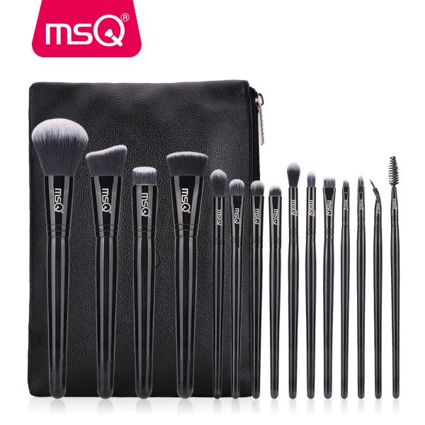 Shadow MSQ 15PCS Brushes de maquillage Set Pincel Maquiagem Black Classical Powder Foundation Foundow Making Bross Broshes Synthetic Hair