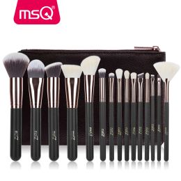 Shadow MSQ Rose Gold 7pcs 15pcs Makeup Brushes Set Powder Foundation Foundation Falkadow Kits Brush Kits Natural Synthetic Hair Makeup Tools