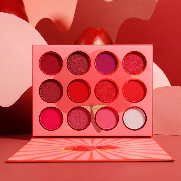 Paleta de sombras de ojos rojos sombras, de'lanci paleta de maquillaje mate altamente pigmentado para niñas/mujeres, paleta de sombras de ojos Ruby Rose, belleza