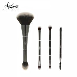 Shadow Sylyne Makeup Brush Set 2 en 1 à double extrémité 4-pièces Face Eye mélange Kabuki Powder Power Eyeshadow Makeup Broshes