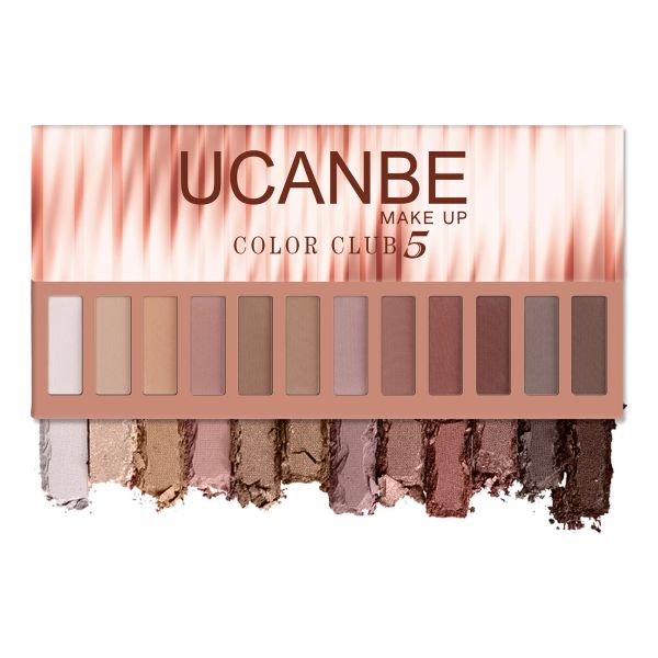 Shadow UCANBE Paleta de maquillaje de sombra de ojos de 12 colores, sombra de ojos desnuda desnuda, paleta de maquillaje con brillo mate neutro 05