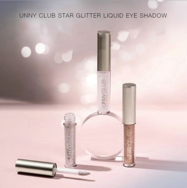 Sombra UNNY Club Star Glitter líquido sombra de ojos pigmento brillo sombra de ojos crema a prueba de manchas maquillaje desnudo iluminar cosméticos