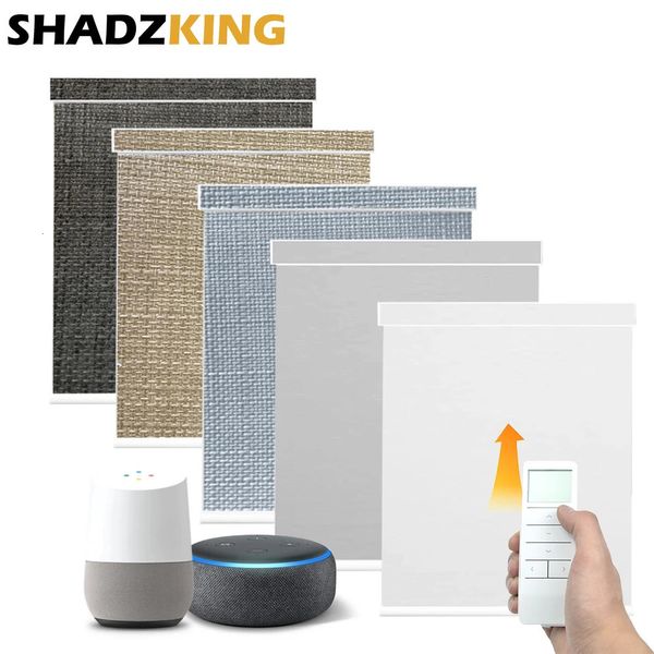 Shadzking – stores roulants motorisés, stores électriques intelligents de jour et de nuit, rideaux de fenêtre pour la maison, Wifi Alexa Google 240322