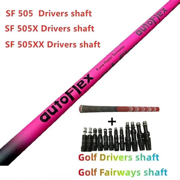 Ejes Mango de golf PINK Autoflex Eje conductor de golf sf505/sf505x/sf505xx Eje de madera de grafito flexible Manga y agarre de montaje libre
