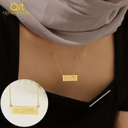 Shahada Bar collier calligraphie arabe bijoux en acier inoxydable pendentif Ramadan cadeau musulman 240328