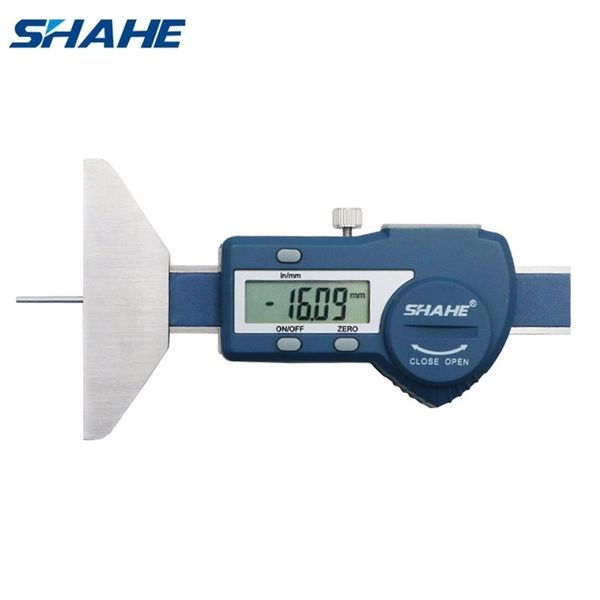 Shahe Medidor de profundidad Digital Neumático de automóvil Neumático Medidor de banda de rodadura Herramienta de medición Rango de calibre de acero inoxidable 0-25 mm / 0-50 mm 210922