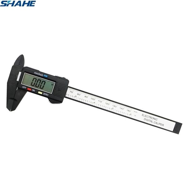 Shahe Digital Vernier Calipers 150 mm 6 pouces LCD Electronic Carbon Fiber Gauge Composite Micrometer 210922