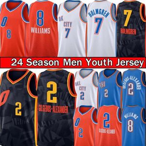 Shai gilgeous-a l e x a n d e r jerseys 2 7 chet holmgren 8 jalen williams mens jeunesse de basket-ball jerseys chemise