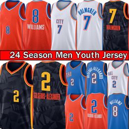 Shai Gilgeous-Aalexande Oklahomas City Thunders Basketball Jerseys Chet Holmgren cousu 2023 24 hommes Youth Kids Basket Shirt Blanc Blanc