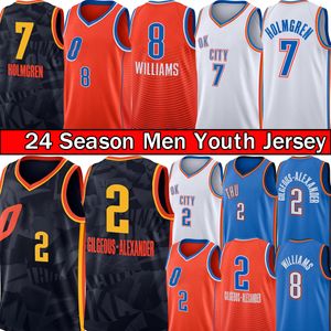 NBA„Oklahoma„City Thunder„Jersey OKC Shai Gilgeous-Alexande Basketball Jerseys Chet Holmgren Jalen Williams Stitched Youth Shirt