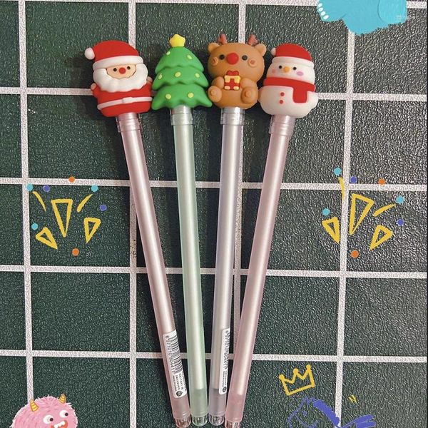 Agitar bolígrafo neutro de silicona suave Panda de Navidad dibujos animados lindos y creativos publicidad personalizada Premio para estudiantes