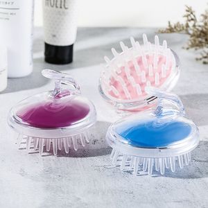 Brosse à shampoing, brosse de bain en silicone pour massage de tête transparente
