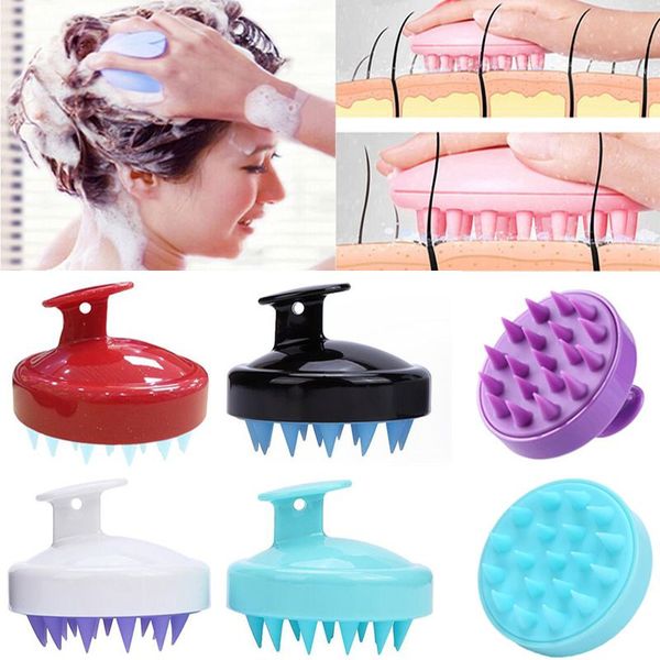 Corps de tête en silicone pour laver les soins outils propres Brosse des cheveux Racine démangeaisons du cuir chevelu massage peigne de douche brosse salle de bain spa shampooing anti-phare