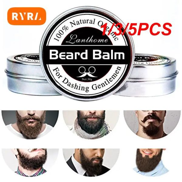 Shampooconditionneur 1/3 / 5pcs homme salon de barbe conditionneur de cire-ci-midi hydratant hydratant un lissage efficace de la barbe de la barbe