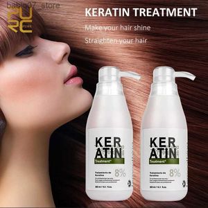 Shampoo Conditioner 300 ml Braziliaanse pure keratinetherapie voor krullend en steil haar 5% 8% 12% Braziliaanse bakproducten Q240316