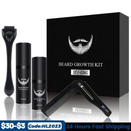 Shampooconditionneur 4 pcs / ensemble kit de croissance de la barbe Barber