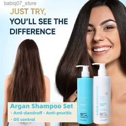 Shampooing revitalisant à l'huile d'argan shampooing et revitalisant antipelliculaire hydratant améliore la réparation sèche des cheveux abîmés, rugueux et lisses Q240316