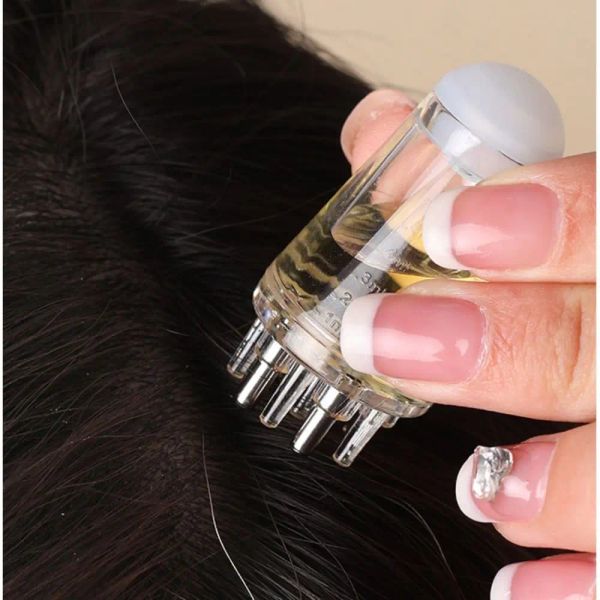 Shampoconditionneur à huile essentielle liquide guidage de la croissance des cheveux du cuir chevelu criminel phare peigne masseur de cheveux masseur du cuir chevelumat