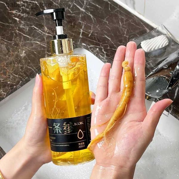 Shampooing revitalisant racine de ginseng shampooing contre la perte de cheveux contrôle de l'huile nourrissant antipelliculaire shampooing capillaire sans silicone produits de soins capillaires biologiques 400 ml Q240316