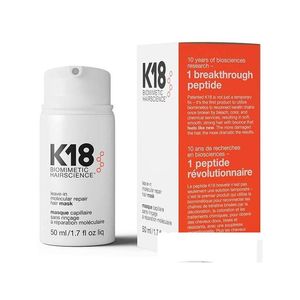 Shampooing Revitalisant K18 Masque capillaire réparateur Molecar sans rinçage pour les dommages causés par l'eau de Javel 50 ml Produits de livraison directe Outils de coiffure Dhbul