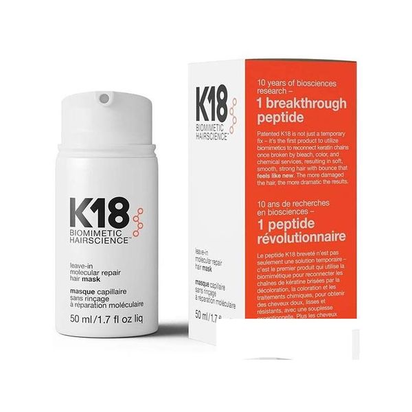 Shampooing revitalisant K18 sans rinçage Molecar réparateur masque capillaire aux dommages causés par l'eau de Javel 50Ml produits de livraison directe soins outils de coiffure Otyia