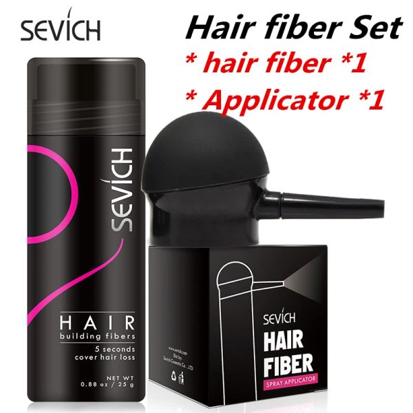 Shampoocondicionista Keratin Fiber Aplicador de fibra de cabello Bomba de pulverización de fibra de fibra de estilización de color Extensión de polvo engrosamiento del crecimiento del cabello 2 piezas