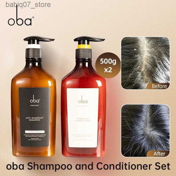 Shampooing après-shampooing Oba Shampooing après-shampooing antipelliculaire avec soin du cuir chevelu Nettoyer pour la saleté Huile pour boucles colorées Tous types de cheveux 500 g x 2 Q240316