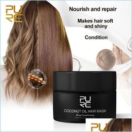 Shampooing revitaler purc 50ml huile de noix de coco masque capillaire r￩pare les dommages Restore bien doux ou tous types