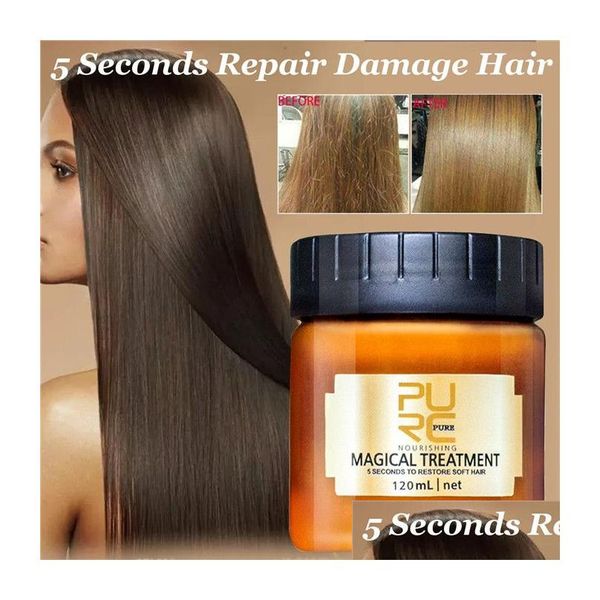 Shampooing Revitalisant Purc Traitement Magique Masque Capillaire 120Ml 5 Secondes Réparations Dommages Restaurer Doux Essentiel Pour Tous Les Types De Cheveux Kératine Otk7Y