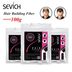 Shampooconditionneur Sevich 100g Fibres de construction de cheveux Refill 10 couleurs kératine Regrowth Fiber épaississement poudres de cheveux Perte de cheveux Produit de cheveux Traitement