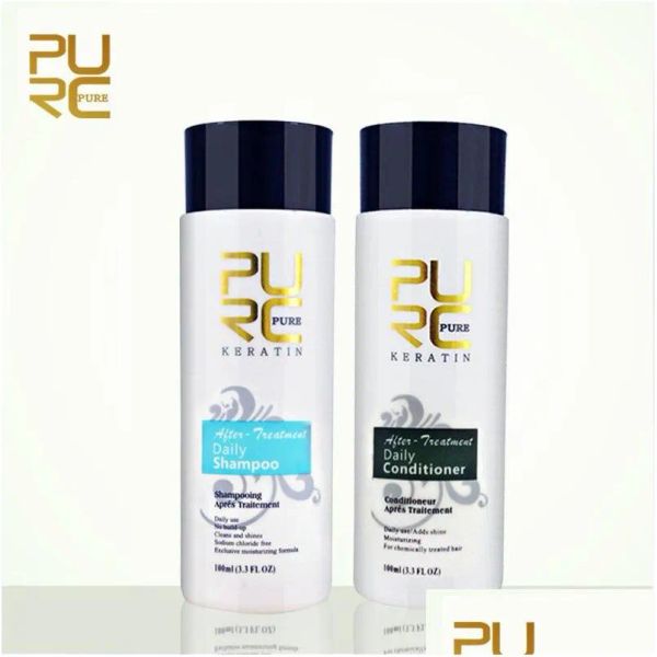 Shampoconditionneur shampooing revitalisant purc shampooing et revitalisant quotidiens pour lisser le lissage de lissage des cheveux mâles femelles craint 2pcs / set 20