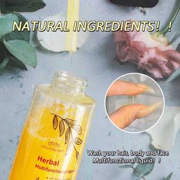 Shampooing Conditionneur Yiganerjing 1 Pc à base de plantes multifonctionnel liquide shampooing gel douche série de soins capillaires style soins de beauté 320G Q240316