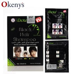 Shampooings 10 pièces Dexe shampooing cheveux noirs rapide seulement 5 Minutes blanc devenir couleur de cheveux noirs 2 pièces/lot épilation grise pour hommes et femmes