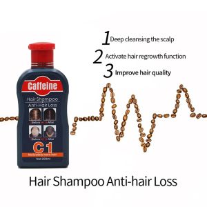 Shampooings 200ml caféine shampooing professionnel repousse des cheveux Anti perte croissance prévenir traitement beauté santé nourrissant cuir chevelu protéger soin