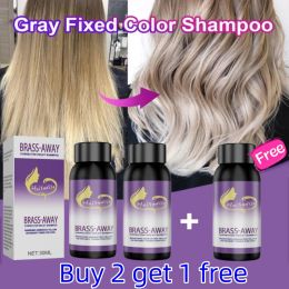 Shampoos Couleur Fixage de coiffure Dye shampooing pour couvrir les cheveux gris Fade Jaune après le shampooing de cheveux de Javel Shampooing non irritant pourpre pourpre pour blonde