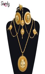 Shamty Etiopian nupcial puro oro color joyería africana Jewelry Nigeria Sudan Eritrea Kenya Habasha Estilo estilo boda A30029 D18193387100199