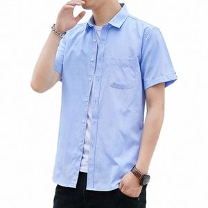 Shan Bao Men's Casual Dr Short Shirt Shirt Summer White Navy Grey Blue Homme Fit Rangir Fit Shirt Men Social Shirts 4xl 5xl G0VR #