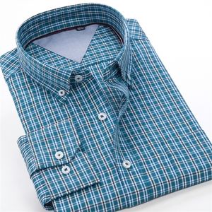 SHAN BAO – chemise à carreaux à manches longues pour hommes, marque classique de printemps, haute qualité, coton, Business décontracté, mode jeunesse, ample, 220322