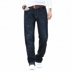 Shan BAO mannen Straight Losse Winter Jeans Fleece Dik en Comfortabel Warm Merk Kleding Busin Casual Grote Maat Jeans V52F #
