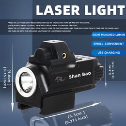 Shan Bao klein sterk licht usb oplaadbare outdoor rode en groene laser tactische zaklamp