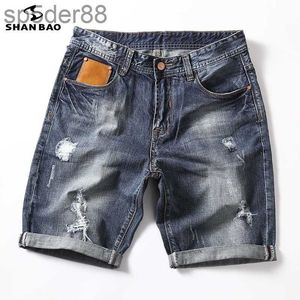 Shanbao Brand rechte losse jeans shorts 2019 zomer nieuwe stijl lederen pocket heren mode groot formaat casual shorts 28-40 7a8s