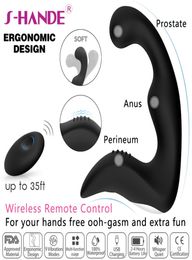 Shande Vibrator Massorero de próstata para hombres que vibran potentes estimulador de enchufe anal macho Silicona para adultos Q05085890243