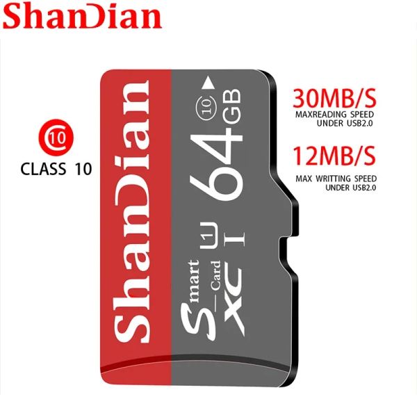 SHANDIAN Promotional SD Carte haute vitesse Mémoire 64 Go 128g Mini Smart SD Drive flash 16G 32G 8G Carte mémoire THE TF