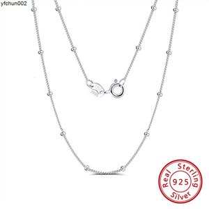 Shangda Jewelry S925 Collier en argent pur Chaîne de perles latérales Pendentif pour femme avec {catégorie}
