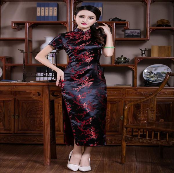 Shanghai Story Long chinois cheongsam robe florale imprimement femme039