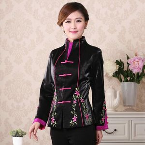 Shanghai Story New Arriva Satijn Zijde Chinese Dames Geborduurde Bloem Tang Pak Top Chinese Stijl Cheongsam Jacket voor de lente