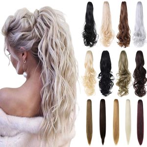SHANGZI claw clip on ponytail hair extension curly synthetic ponytail enxtension hair pony tail hair hairpiece for women