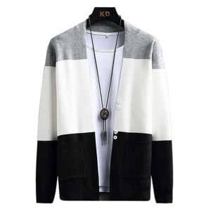 Shanli Dadi – Cardigan tricoté pour hommes, nouveau printemps et automne, vêtements d'extérieur colorés à la mode, manteau pull décontracté en lin