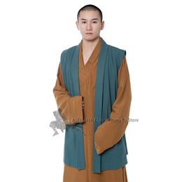 Shaolin Kung Fu Budista Monje Vest Wushu Martial Arts Tai Chi Suit Wing Chunk