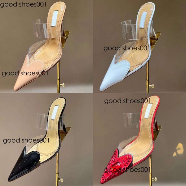 Amour en forme haute sandales transparentes PVCPointed Toes 10,5 cm Fashion Sexy Stiletto Talan de talons Highestone Robe Shoes Shoe With Box Robe Factory Orinial Edition